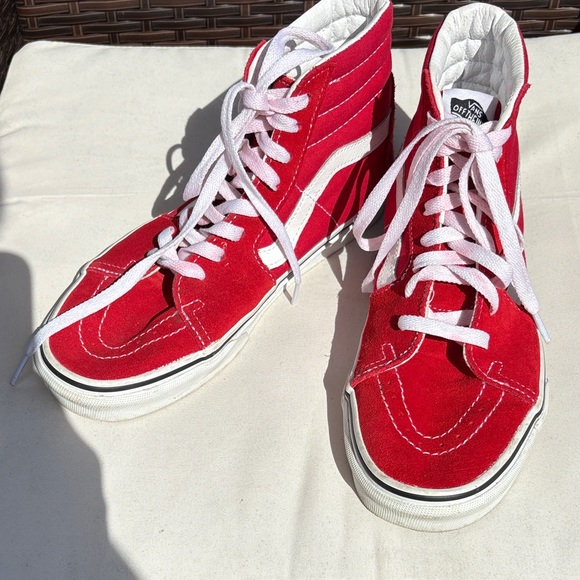 Vans Bold Red High-Tops GUC - Picture 1 of 7
